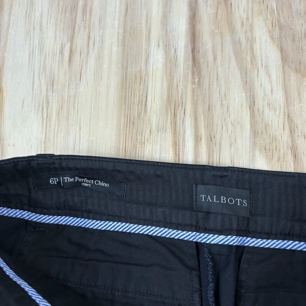Talbots Perfect Chino Curvy Women's 6P Blue Petite Pants Preppy Classic Casual